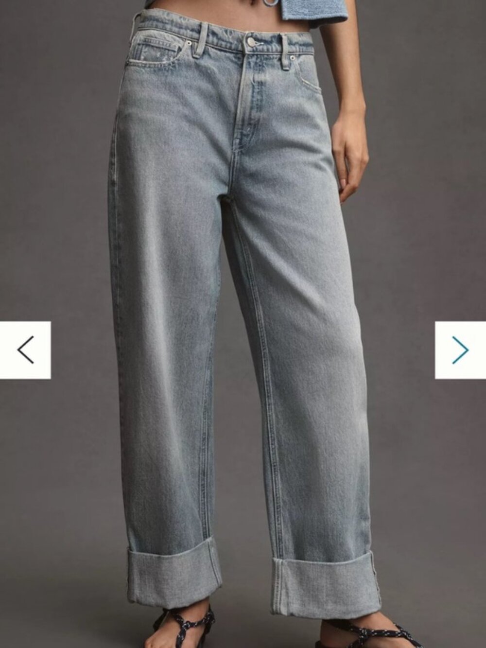 Good American Good Standard Barrel High Rise Wide Tapered Jeans size 8/29